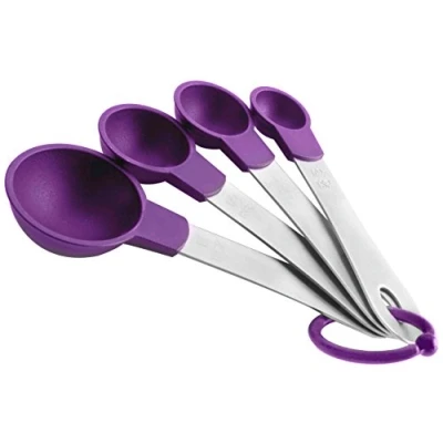 Imagen de Ibili Set 4 CUCHARAS Medidas Nylon + INOX, Stainless Steel, Morado, Centimeters