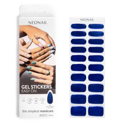 Imagen de NEONAIL gel UV Stickers Easy On M01 Azul 15 Modelos Semicurado de pegatinas uñas postizas Nail Art Decoracion Rapido para Arte Diseña tus