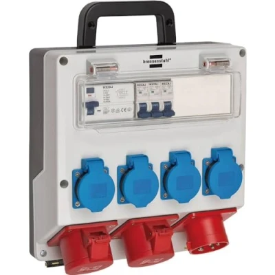 Imagen de Brennenstuhl Distribuidor de pared IP44 para montaje en 16 A, con interruptor protección personal FI 30 mA)