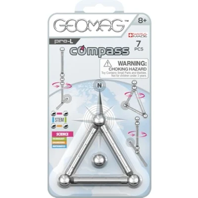 Imagen de Geomag, Pro L Pocket Set, Construcciones Magnéticas, Potentes Imanes con Polaridad Visible, Patrones y Estructuras Complejas, 7 Piezas