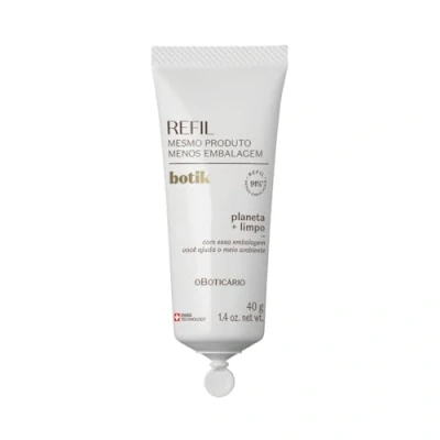 Imagen de O Boticário Botik Recarga Crema Facial con Ácido Hialurónico Relleno Arrugas, Aumenta Firmeza de la Piel y Suave Descansada, 40g