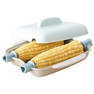 Imagen de YXHGNNS Cocedor de Maíz para Microondas, Vaporera Microondas con Tapa y Asa Verduras Pescado, Manera Fácil Rápida Cocer al Vapor en el
