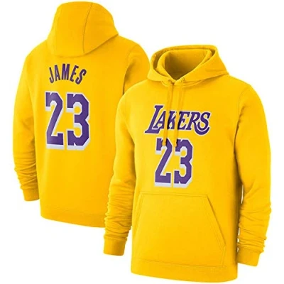 Imagen de CLDP Sudaderas con Capucha Unisex Ropa de Baloncesto Manga Larga Lakers Pullover Hombres NBA Casuales Jersey Larga, M