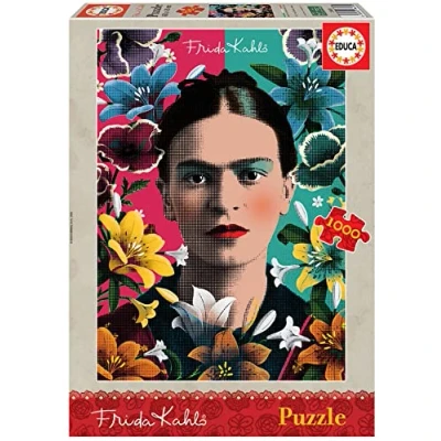 Imagen de Educa Puzzle de 1000 Piezas para Adultos Frida Kahlo. Incluye Pegamento Fix Puzzle. A Partir 14 años (18493)