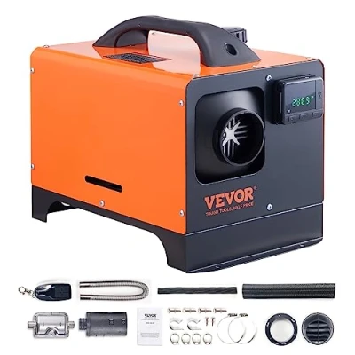 Imagen de VEVOR Calentador de Aire Diesel 12V 5kW Consumo 0,16 0,52 L/h Calefacción Estacionaria 8 36C Ajustable 15 20m² Control LCD Inteligente Mando a Distancia Depósito 10L para Camión Barco RV Interior