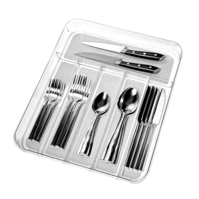 Imagen de madesmart Bandeja para cubiertos (tamaño grande), color gris claro