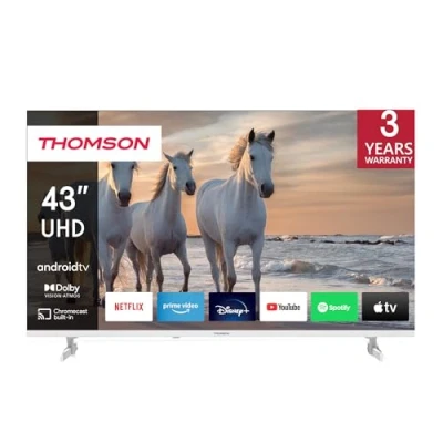 Imagen de Thomson 43UA5S13W 2023 UHD Blanco TV Smart (WLAN, HDR, sintonizador Triple DVB C/S2/T2, Control de Voz, Netflix, Youtube, Prime Video, Disney+)