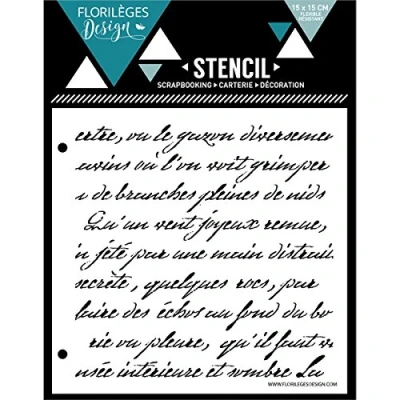 Imagen de Florilèges Design Stencil Texto MANUSCRITO, Blanco, 15 x 0,1 cm