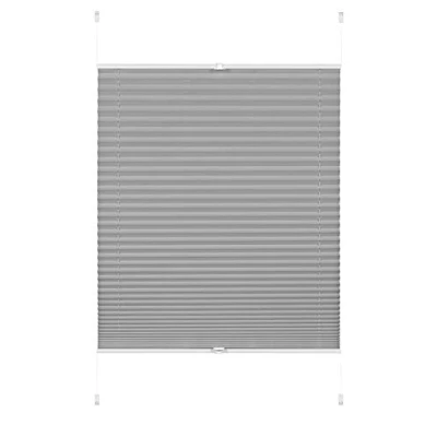 Imagen de GARDINIA Estor plisado sin taladrar, para sujetar, Opaca, enrollable plegable oscurecer, Pantalla de privacidad, Ajustable 6 mm 30 mm, Greta, Gris piedra, 70 x 130 cm