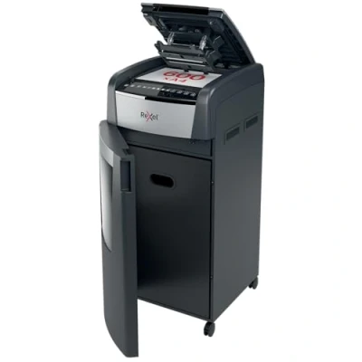 Imagen de Rexel Optimum Autofeed Destructora de Papel Alimentación Automática y Corte en Partículas P4, 600 Hojas, Papelera 110 L, con Ruedas, 2020600X