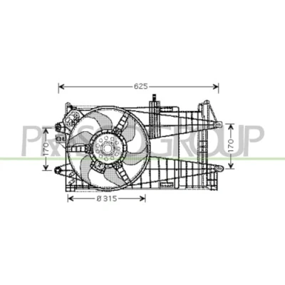 Imagen de PRASCO FT133F007 Ventilador de Radiador 315 12 160 FIAT: Punto II Hatchback, LANCIA: Ypsilon
