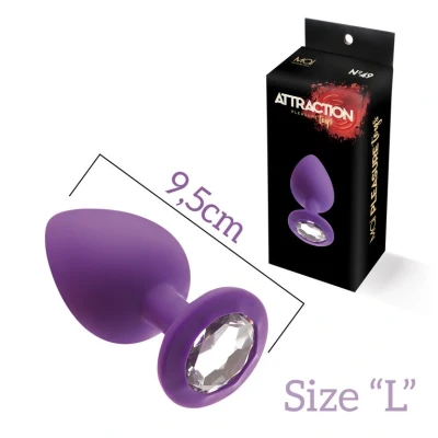 Imagen de Vibrador Plug silicona l con brillo 49 color violeta de Mai