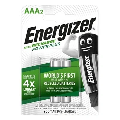 Imagen de ENERGIZER AAA (HR03) Power Plus E300626500 Baterías 1.2V 700mAh estándar 2