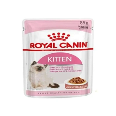 Imagen de Royal Canin Kitten Comida húmeda Paquete de 4 x 12 85 g Trocitos Finos en Salsa Alimento Completo para Gatitos Desde la Segunda Fase Crecimiento hasta los Meses Edad