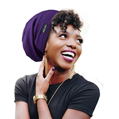 Imagen de FocusCare ADJUST 7 Gorro de dormir ajustable con forro satén para rastas, pelo rizado, Talla L, única Raya A ]