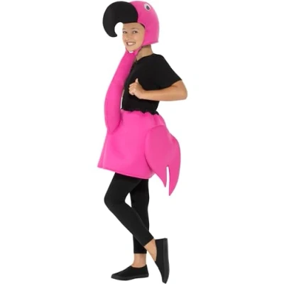 Imagen de Smiffys Disfraz de flamenco, Rosa, con cuello y capucha