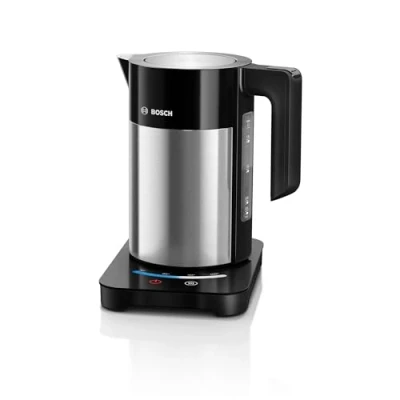 Imagen de Bosch TWK7203 Hervidor de agua acero inoxidable, selector táctil temperatura, capacidad para 1,7 L, 2200 W, color gris y negro