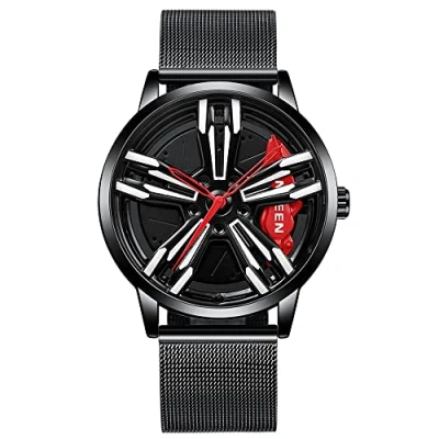 Imagen de MIDYUID Relojes para Hombre Rueda de Coche Llanta Hub Reloj Estereoscópica Hueca Moda Deporte Cuarzo Hombres Regalos Pulsera (Red 02)