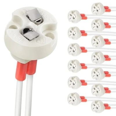Imagen de DiCUNO Base De Bi Pin, Portalámparas Para Lámpara Casquillo G4, Mr16,G6.35, Gy6.35, Gx5.3,Gz4 Mr11, Incandescentes Halógenas Led Socket Cuerpo Enchufe Cerámico Del Lámpara(Pack 12)