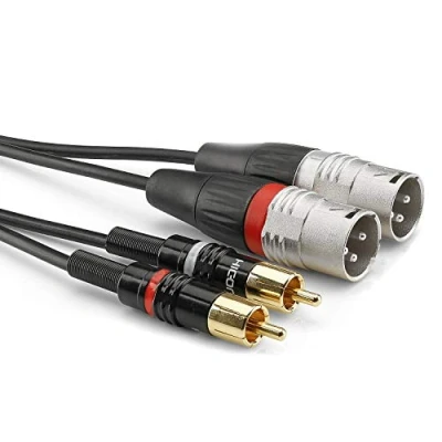 Imagen de SommerCable HBP M2C2 0150 Cable adaptador de audio (2 conectores RCA y 2 XLR 3 pines, 1,50 m), color negro