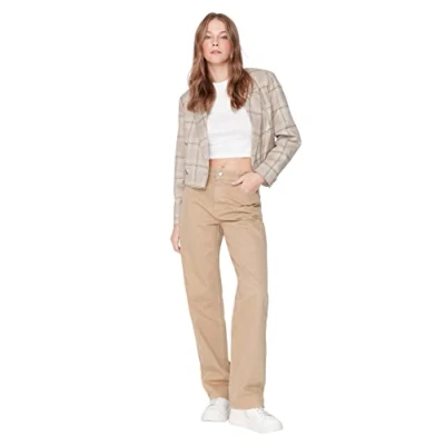 Imagen de Trendyol Herren Niedriger Bund Weites Bein Der 90er Jeans, Camel, 36 De Las Mujeres