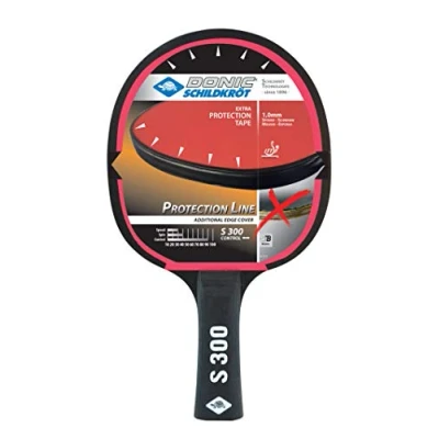Imagen de Donic Schildkröt Raqueta de Tenis Mesa Protection Line S300, con Protección contra el Desplume, Esponja 1,0 mm, Almohadilla Jade ITTF, 703054