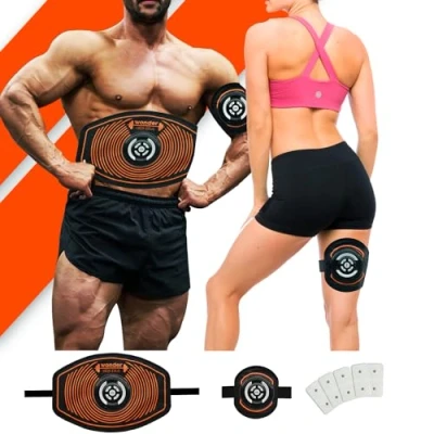 Imagen de Bonplus BP Cinturón de Electroestimulación EMS Wonder Abs Plus 9 Programas 10 Niveles Intensidad para Abdominales, Piernas y Brazos Fitness