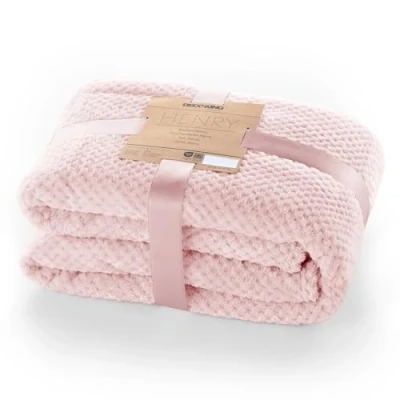 Imagen de DecoKing Henry Manta de Microfibra Doble 220x240 Extra Suave y Blanda Muy Cómoda Caliente Ligera Rosa Claro