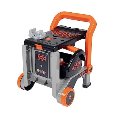 Imagen de Smoby Taller Portátil Infantil Black &amp; Decker con Ruedas, 3 en 1, Taller, Trolley, Carretilla, 19 Accesorios, Caja de Herramientas, Juguete Niños Niñas años (7600360219),Exclusivo Amazon