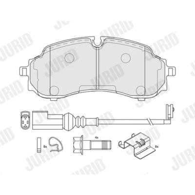 Imagen de JURID 574267J Juego de pastillas freno con contacto avisador desgaste accesorios FORD: Transit Mk7 Furgoneta, Caja / Chasis