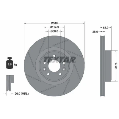 Imagen de TEXTAR PRO+ 92282205 Disco de freno RENAULT: MEGANE 3 Coupe
