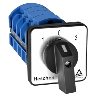 Imagen de Heschen SZW26 63/D404.4 Interruptor de cambio universal para selector levas, 660 V, 63 A, ON OFF ON, 3 posiciones, 4 fases, 16 terminales CE