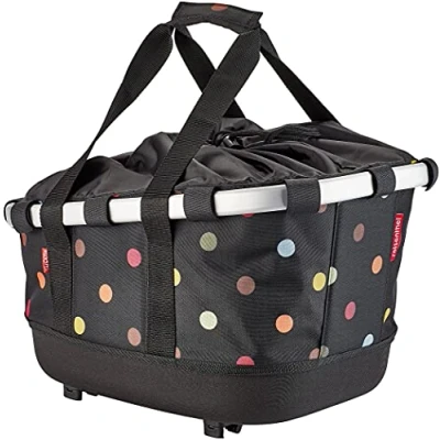 Imagen de KlickFix Cesta para bicicleta Bikebasket GT unisex adultos, con puntos, dimensiones: 33 x 27 42 cm