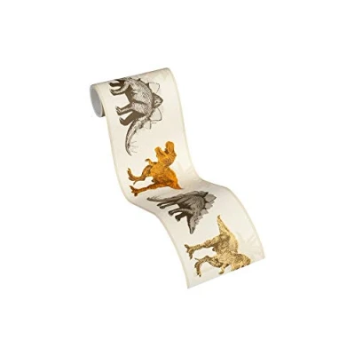 Imagen de A.S. Création Papel pintado De Dinosaurios Little Stars tejido no 5.00 m x 0.13 m, Fabricado en Alemania 358362 35836 2, Marrón, Naranja.