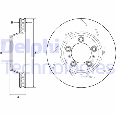 Imagen de DELPHI BG9165C Disco de freno 330 28 5 ventilado revestido altamente carbonizado sin cojinete rueda, anillo sensor ABS PORSCHE: Panamera