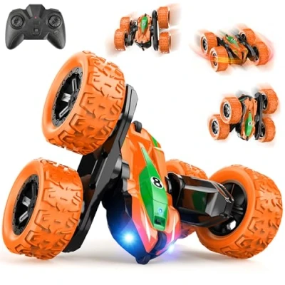 Imagen de Coche Teledirigido Niños 3 4 5 6 7 8 9 Años, Acrobático RC Car Radiocontrol 4WD 2.4GHz con Luces Carro Telecomandado Juguetes Monster Truck Juego al aire libre Regalo para Cumpleaños Navidad