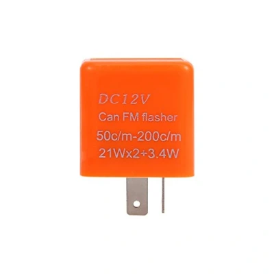 Imagen de 2 Pin 12V Universal Relé para Intermitentes LED de Moto, Velocidad Ajustable(Naranja)