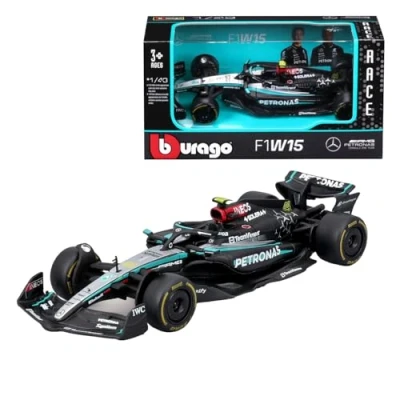 Imagen de Burago Mercedes AMG F1 W15 E Performance (Hamilton) 1:43, Color Negro Gris (18 38208 (#44))