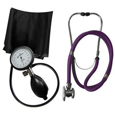 Imagen de Tiga Med Tensiómetro de brazo profesional (K 1 + estetoscopio doble cabezal), color morado