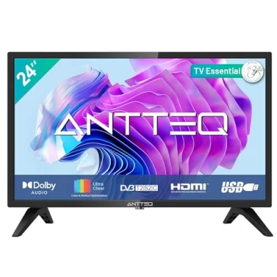 Imagen de Antteq AB24F1D TV 24 Pulgadas (Televisores 60 cm), Dolby Audio, LED,Triple Tuner DVB C / T2 S2, Ci+, Conexión VGA PC, HDMI, USB, Salida de Audio Digital, Modo Hotel Incluido