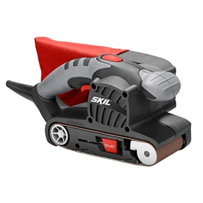 Imagen de Skil 1210AA Lijadora de banda (650 W, 76 x 457 mm, sistema centrado automático banda, bolsa para el polvo, lija)