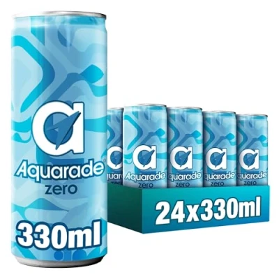 Imagen de Aquarade original sabor limón, bebida refrescante con sales minerales cero calorías y azúcares, pack de 24 latas 330 ml, 7.92 litros en total