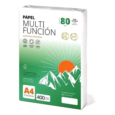 Imagen de folios a4 80gr 400 hojas, Papel Multiusos Para Impresora, Impresoras Láser y de Inyección, Fotocopiadora, uso Oficina, Material Escolar, Paquete Ofituria (80gr, 400h)
