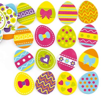Imagen de Baker Ross Pegatinas de espuma con diseño huevo Pascua para que los niños las usen en manualidades, decoraciones y tarjetas (pack 125)