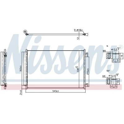 Imagen de NISSENS 940969 Condensador con secador FIAT: 500 Hatchback, Panda III Hatchback