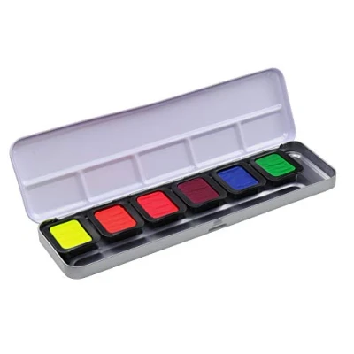 Imagen de Finetec FN9000 Caja de pinturas metálicas, 6 colores neón, 23 x 6,5 1,7 cm