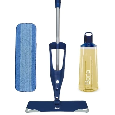 Imagen de Bona Kit de mopa con Spray Suelos Madera aceitada, mopas Suelo para Limpiar Suelos, Incluye 1 Cartucho líquido Limpiador aceitada 850 ml y
