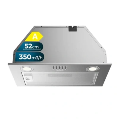 Imagen de Cecotec Campana Extractora 52cm Integrada Bolero Flux IM 523500 Inox A. Potencia Succión 350m3/h, Motor 70W, Control Mecánico, 3 Niveles de Potencia, Luz y Filtro Carbono,