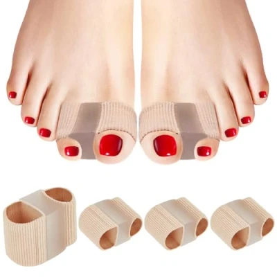 Imagen de Teokantz 4 correctores de juanetes, separador dedos los pies, corrector en martillo, silicona, para superpuestos,