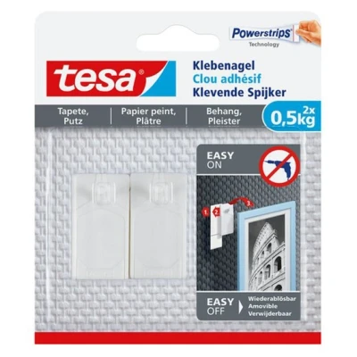 Imagen de tesa 77772 00000 00 Clavos Adhesivos Blancos. Contenido: 2 Unidades, 0,5 kg, 0.5 Set de Piezas